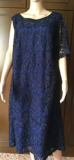 Beautiful dress MARINA RINALDI Woman, dark blue, size 19 IT 46 DE 40 US 10 GB 14