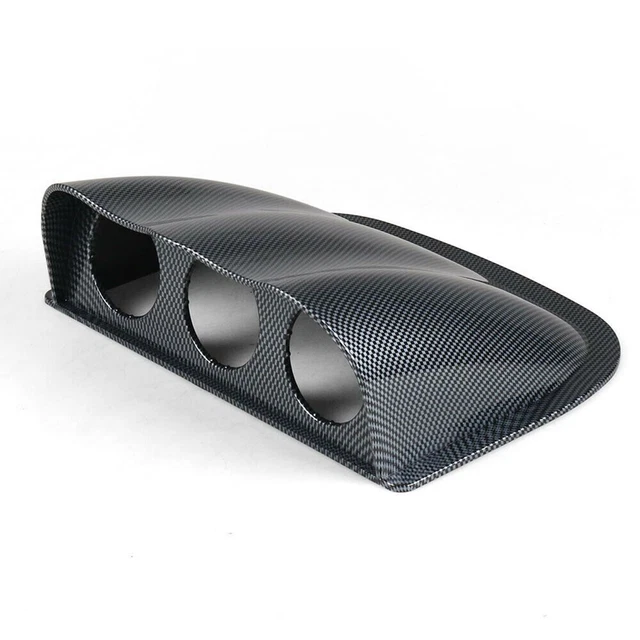 52mm 3 Hole Triple Dashboard Gauge Mount Pod Car Meter Mount Carbon Fiber Look