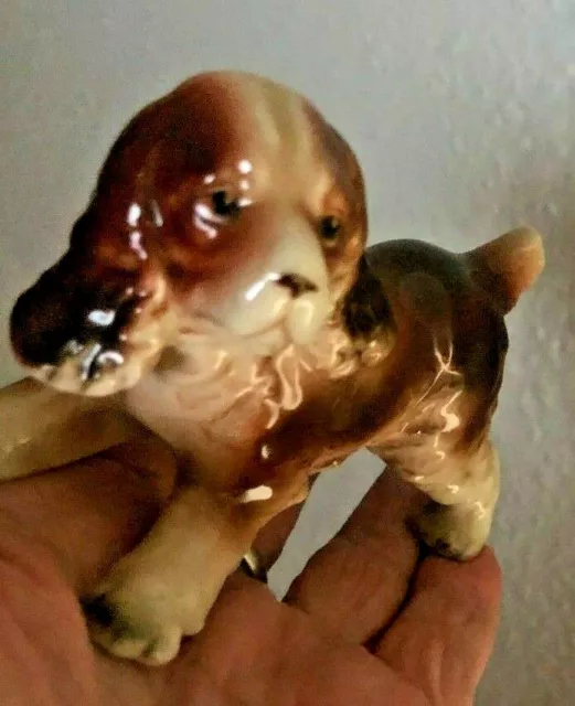 Vtg Ceramic Brown COCKER SPANIEL DOG Pointer FIGURINE a 3