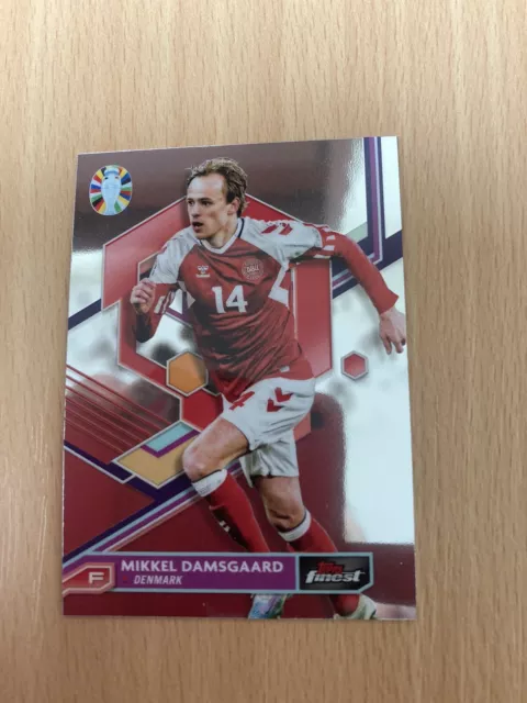 Topps Finest Euro 2024 Trading Card Mikkel Damsgaard Denmark