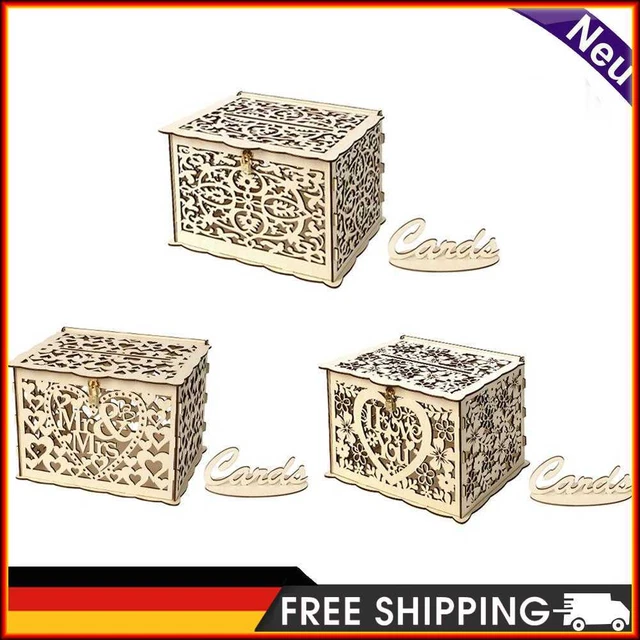 DIY Card Holder Container Elegant Wooden Box Simple Exquisite for Birthday Party