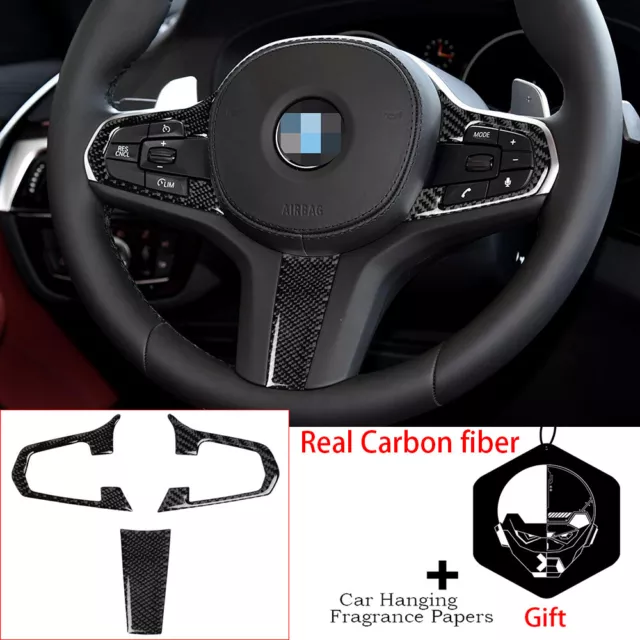 3*Carbon Fiber Steering Wheel Button Cover For Honda Fit BMW 5 Series G30 X3 G01