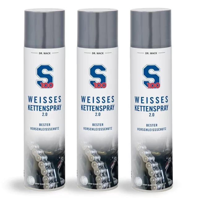 S100 3x weißes Kettenspray von Dr. Wack 400ml 2350 Kettenplfege Kettenschmiere