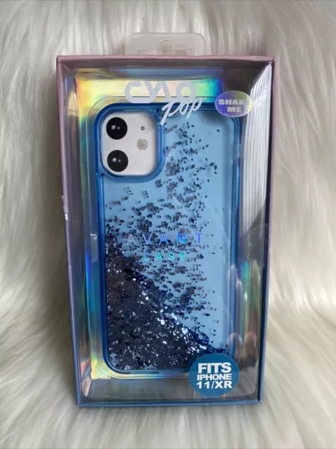 Case For iPhone X XR XS Max Liquid Glitter Cute Girl Women Cover +Tempered  Glass