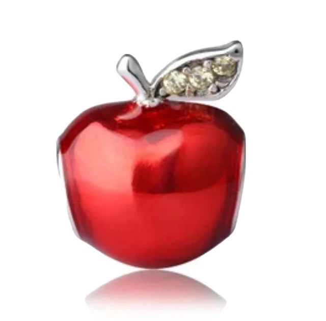 Authentic Pandora Disney Snow White,Red Enamel CZ Apple Charm 791572EN73