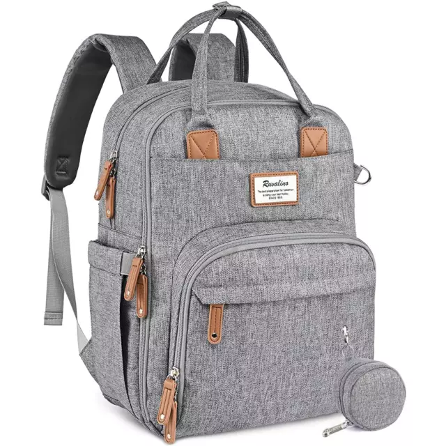 RUVALINO Diaper Bag Backpack, Multifunction Travel Back Pack Maternity Baby and