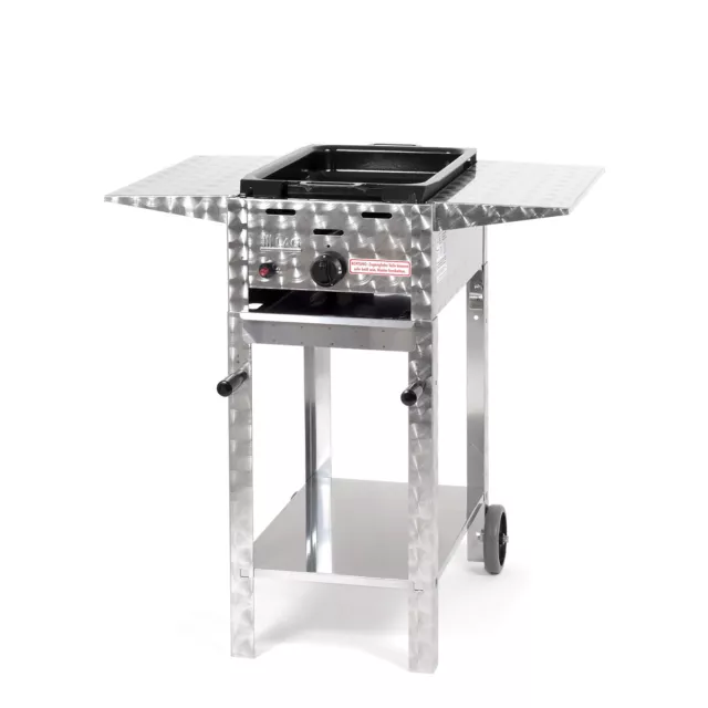 Edelstahl fahrbar Gasgrill Gasbräter 1-flammig (3,65kW) Grill BBQ P1EMFBAP