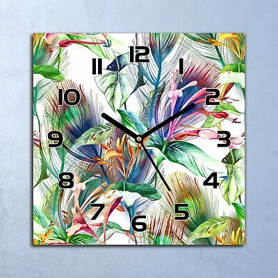 Ash Horloge Murale En Verre 30x30 moderne Montagne Ash floral aquarelle 