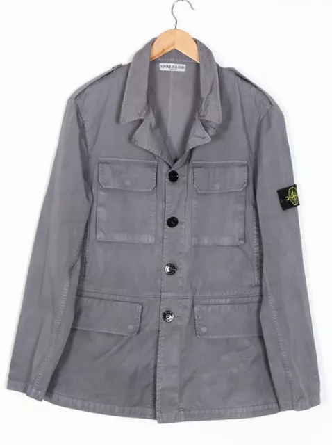 STONE ISLAND Vintage Grey Cotton Field Jacket Men Size XL Made in Italy