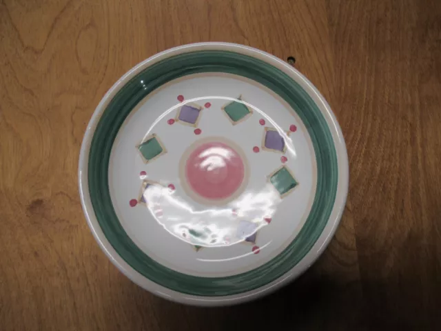 Caleca Italy BELVIDERE Soup Pasta Bowl 8" Green Pink 1 ea   6 available