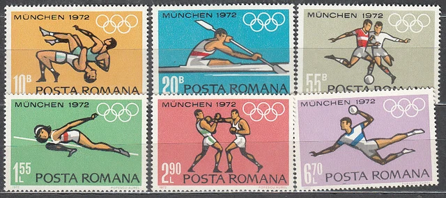 Rumania - Correo 1972 Yvert 2688/93 * Mh  Juegos Olimpicos de Munich