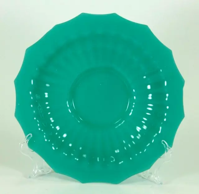 = Antique 1800's/1900's Chinese Peking Glass Plate Turquoise Blue 16-side Shape