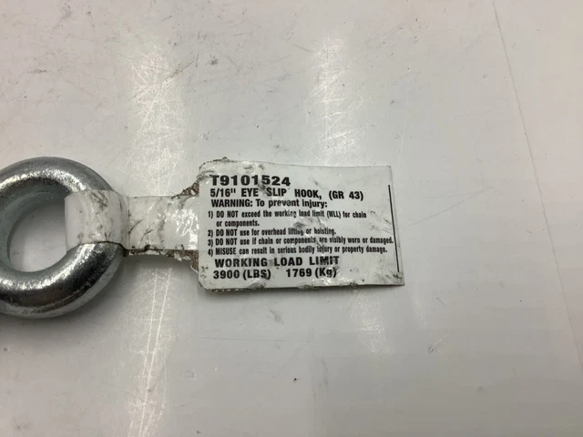 QTY 7 CAMPBELL  5/16" Eye Slip Hook Grade43 Zinc Plat Working Load Limit 3900 lb 2
