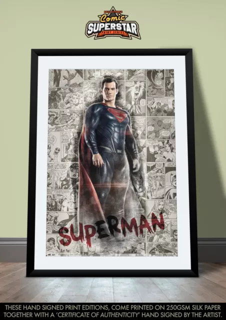 Superman Henry Cavill Justice League DC Comic SUPERSTAR A3 Signed Art Print