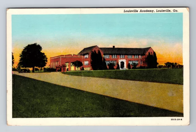 Louisville GA-Georgia, Louisville Academy, Antique Vintage Souvenir Postcard
