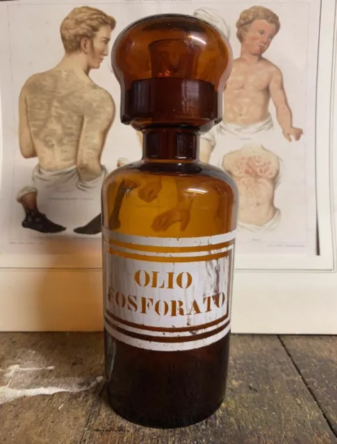 Bottiglia Antica Farmacia Flacone Pharmacy Apothecary Chemistry Poison Bottle