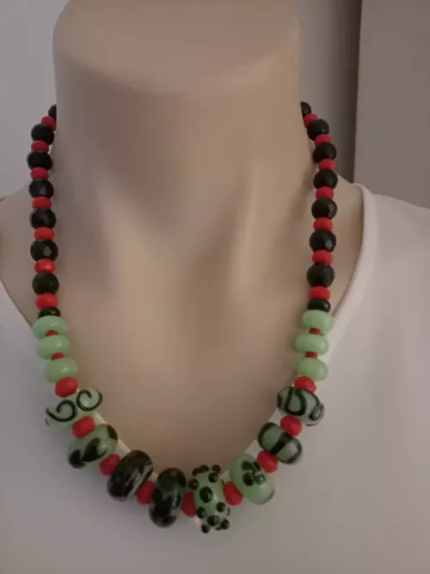 Artisan Made Lamp work Bead Necklace