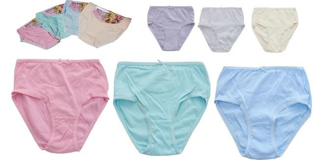 UK 3/6/12 Pack Girls Briefs Underwear Kids Knickers 100% Cotton  Age 2-13 Years