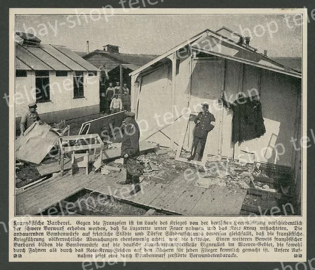 Vigneulles Lazarett Barackenstadt Rotes Kreuz DRK Luftangriff Bomben Woëvre 1915