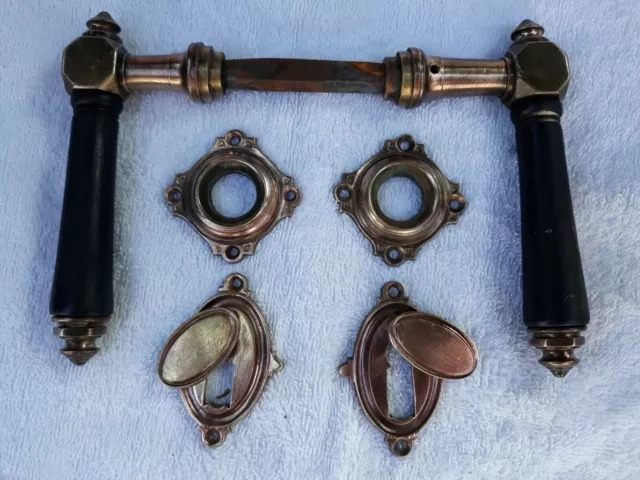 Türklinken Türgriff Gründerzeit 1880 Gründerzeit Messing  mit Horn Türbeschläge 