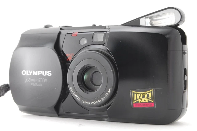 【Near MINT 】Olympus μ mju Zoom Panorama Black Point & Shoot 35mm Film Camera