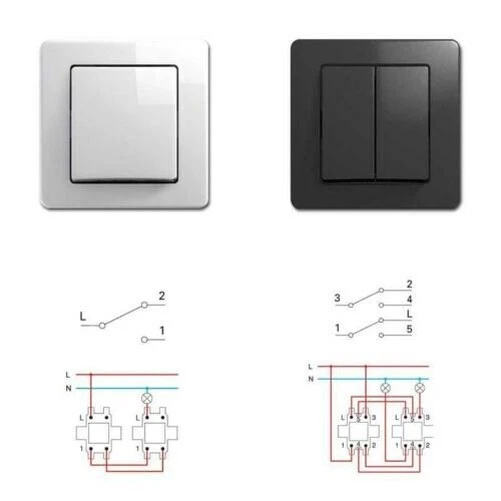 EKONOMIK Commutateur de Programme Flush Série, Haut Interrupteur Prise Courant 3
