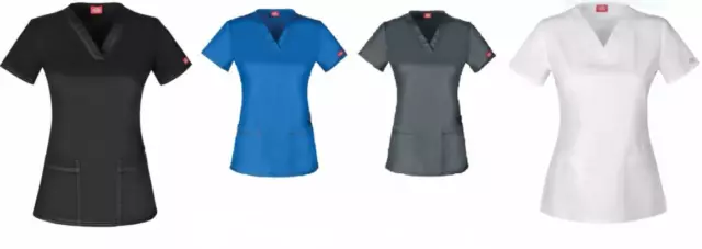 Dickies Womens Scrubs Gen Flex V-Neck Top DK800 Colors And Sizes NWT