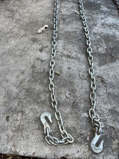 3/8" Grade 70 Silver Chain Sling Hooks 20 Foot Feet Used But Good Condition