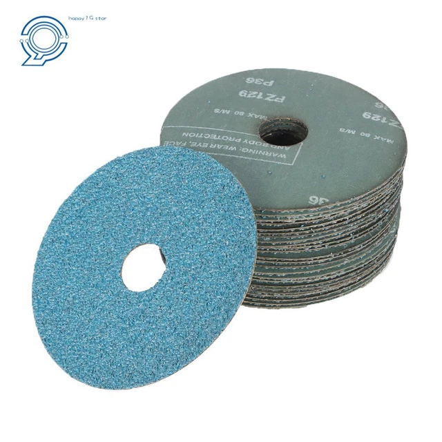 25 Pcs 4.5" x 7/8" 36 Grit Zirconia Resin Fiber Sanding and Grinding Discs New
