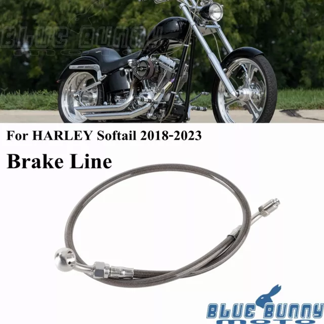 Gray 65cm Stainless Steel Brake Line For Harley Softail Sport Glide FLSB 18-21