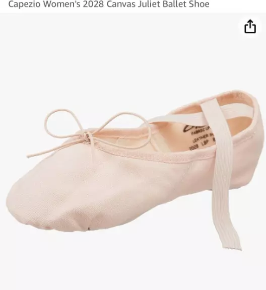 Capezio Women's 2028 Canvas Juliet II Ballet Shoe. Color: Light Ballet Pink NIB