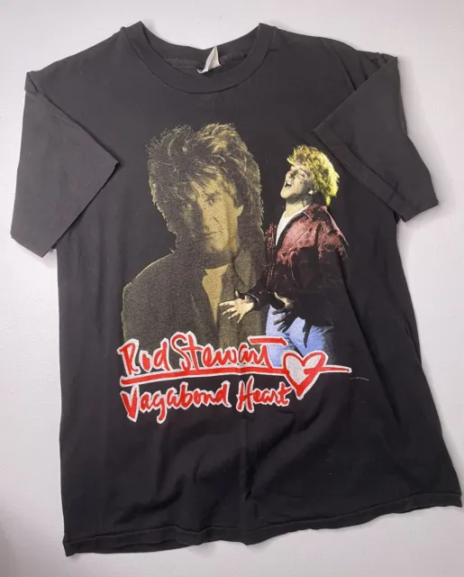 Vintage 90s Rod Stewart Vagabond Heart Tour 1991 Band T-Shirt Sz. Large L