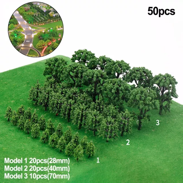 Perfekte Requisite für Zugschienen Miniaturbäume 50er Set (70 Zeichen)