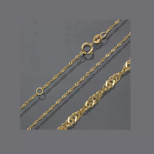 Frauen Mädchen Singapur Hals Kette Echt Gold 333 Collier Vario Länge 45 42 cm