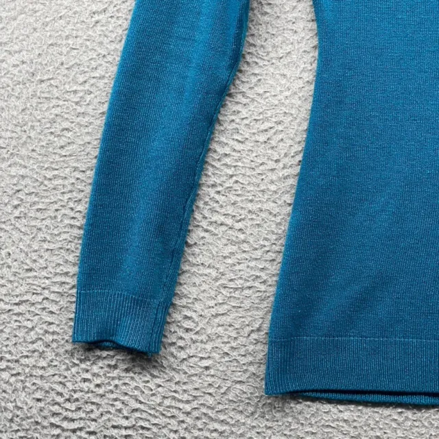 New York & Company Damenpullover blau V-Ausschnitt Strick Langarm Stretch Größe XS 3