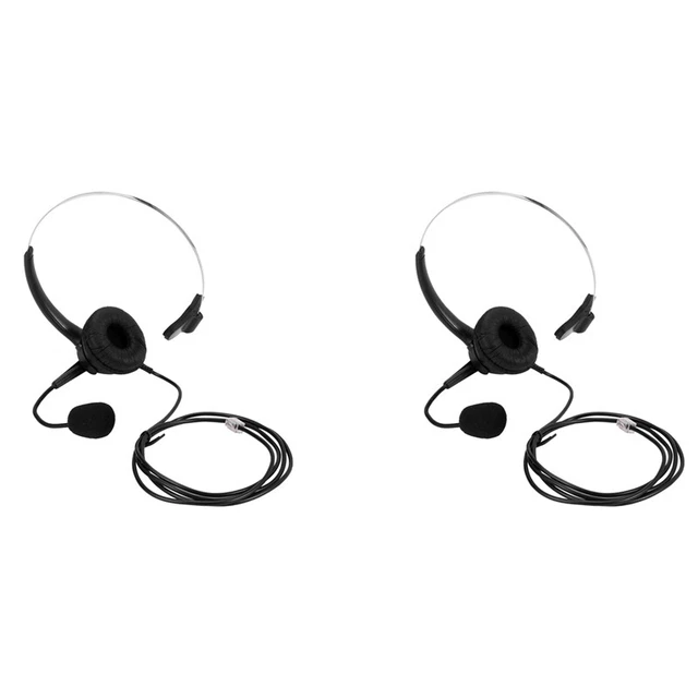 2X RJ9 Call Center Headphone Monaural Headphone Noise Reduction Headset8445