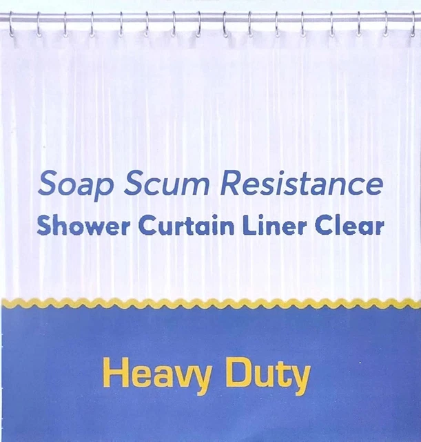 – 72 X 72 Heavy Duty PEVA Shower Curtain or Shower Liner with 12 Rustproof Metal