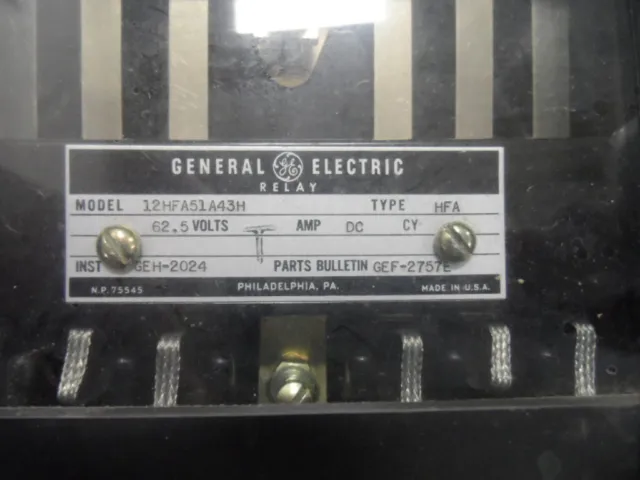 Relais de surtension GE/General Electric 12HFA51A43H 2
