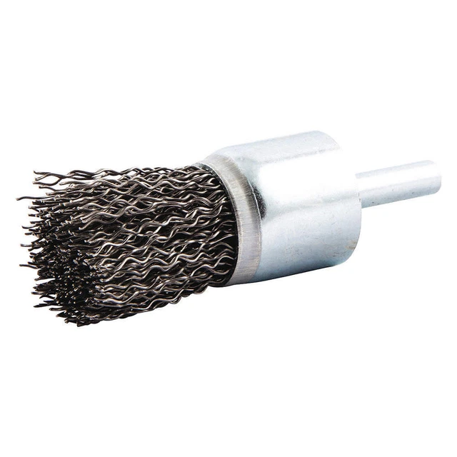 GRAINGER APPROVED 66252838606 End Brush,Shank 1/4",Wire 0.020" dia.