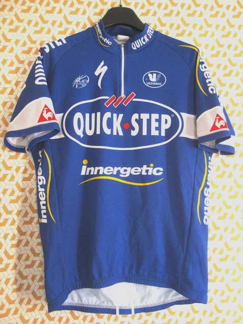 Maillot Cycliste Vintage Quick Step Innergetic Par Vermarc – Homme Taille M, Manches Courtes Bleu
