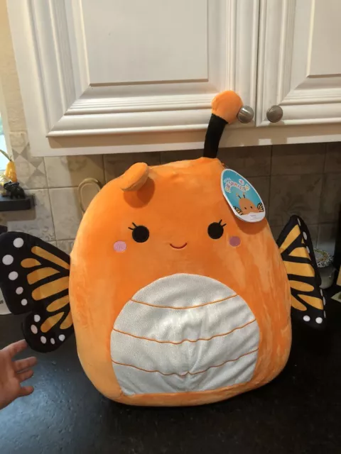 Squishmallow Mony Monarch Butterfly 16" Orange Kellytoy Soft Plush gift RARE