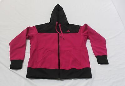 Adidas Girl's Tricot Full Zip Hooded Jacket RH7 Shock Pink/Black Large (16-18)