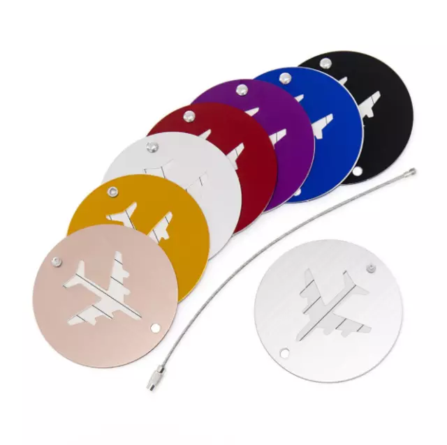 NEW Aluminium Luggage Tags Suitcase Label Name Address ID Bag Baggage Tag Travel