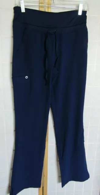 NWT Barco One Gardena 5PKT Yoga Knit Waistband Blue Straight Women Scrub Pant M