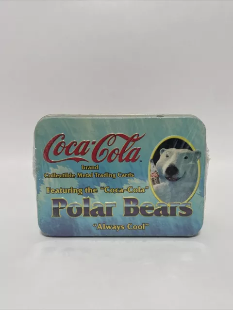 1996 Coca-Cola Polar Bears "Always Cool" Collectible Metal Trading Cards Sealed 