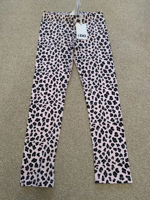 iDo Girls Leggings Pink Black Leopard Print Age 7 Years