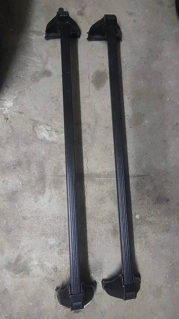 Set di 4 coperture in plastica nera per barre portapacchi per
