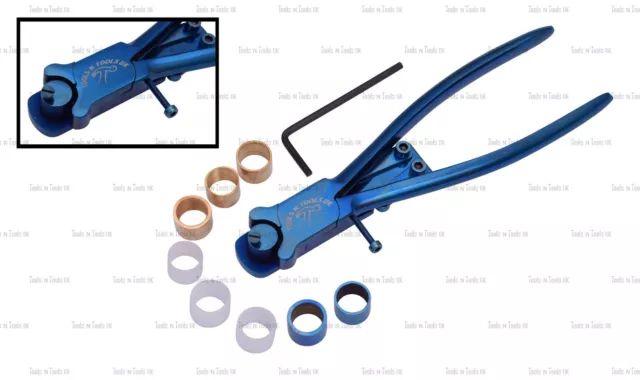 Blue Jewellery Ring & Bracelet Pliers Flat Stock Shape Bend Form 8 Sleeves+ Box