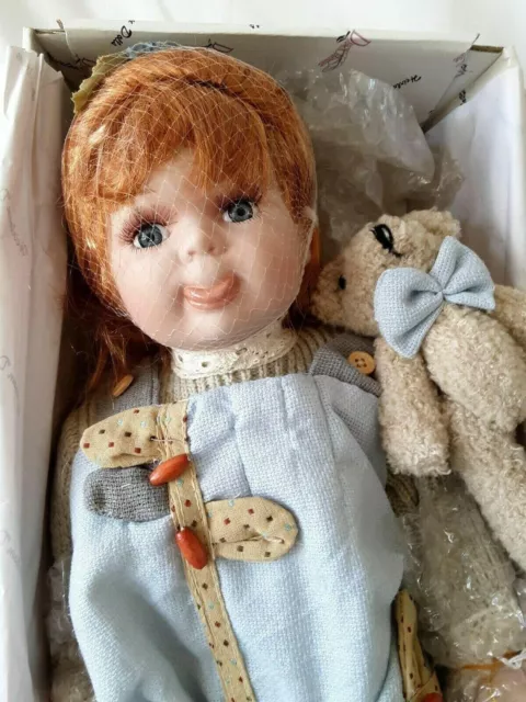 Vintage 1980's DUCKHOUSE Heirloom Doll ~ BESS 18" Cert of Auth 0190/5000 Ltd Ed