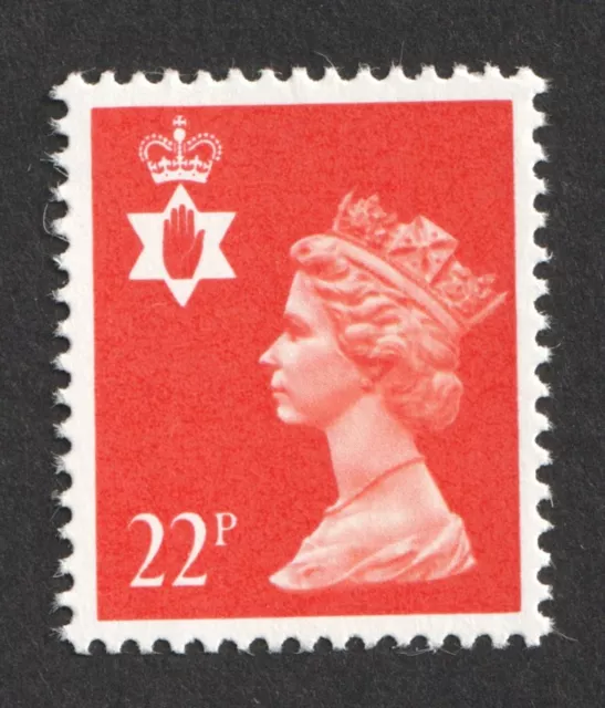 SG NI55. 22p Orange Red N. Ireland UM Machin Regional Definitive.